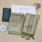 Mehndi Tissue Silk Suit