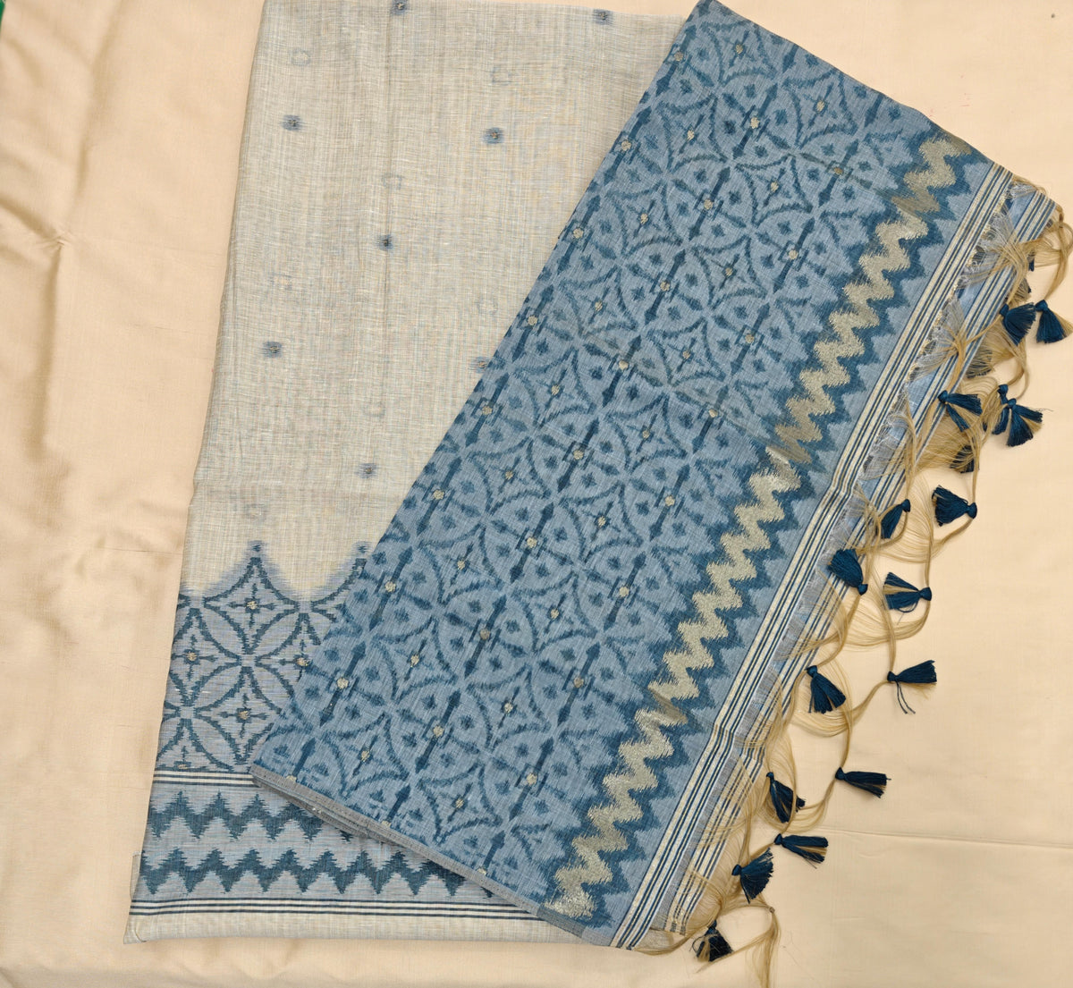 Khadi Tone Blue Linen Suit