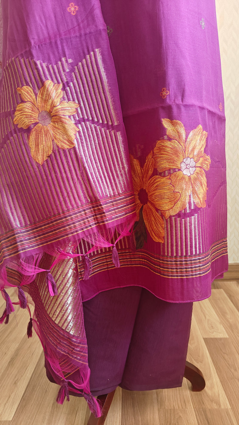 Dark Pink Linen Suit