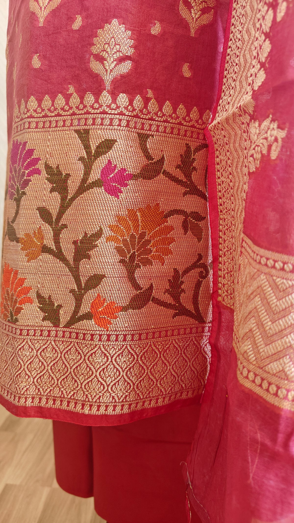 Berry Paithani Suit