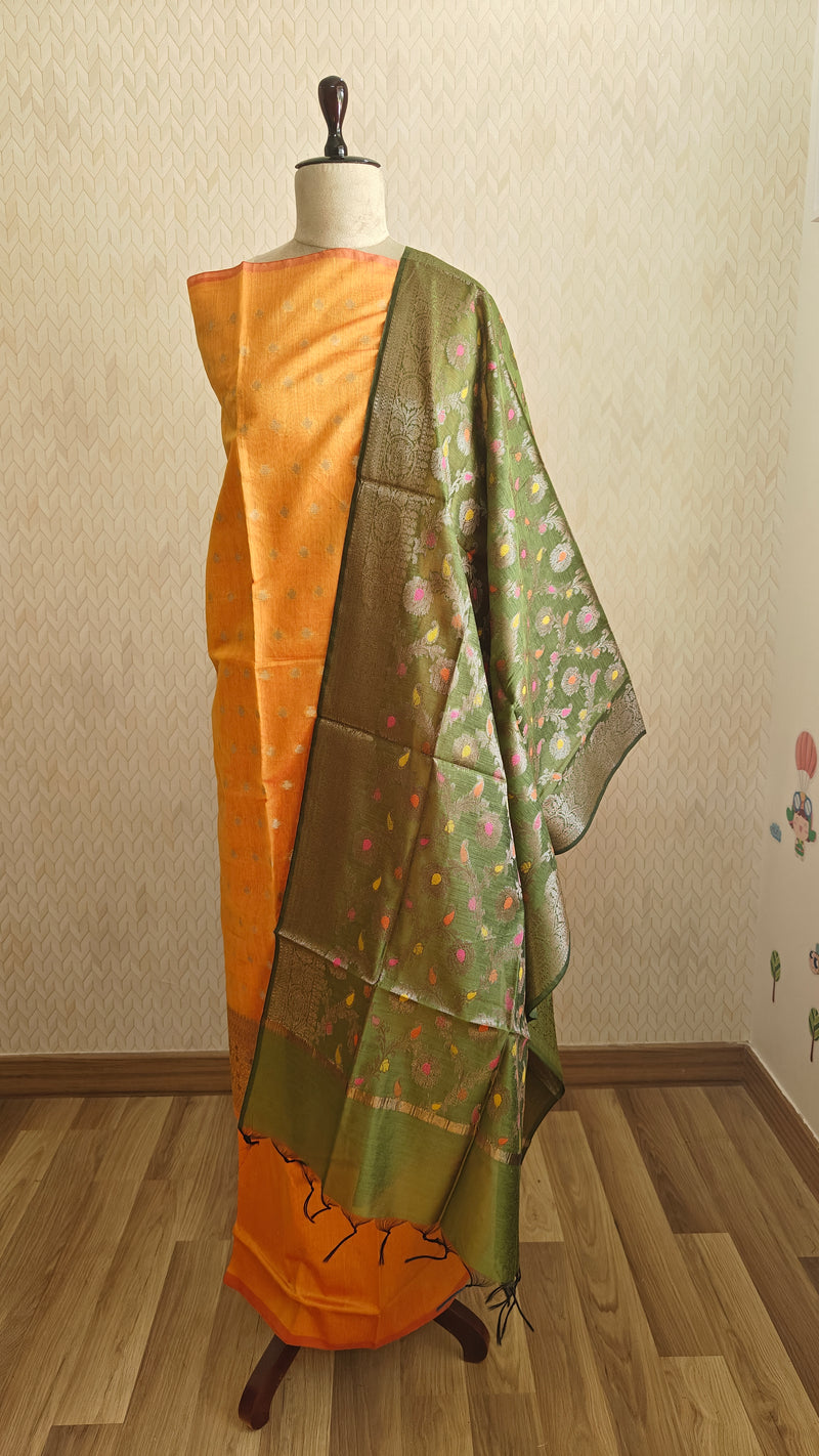 Orangish yellow Cotton suit