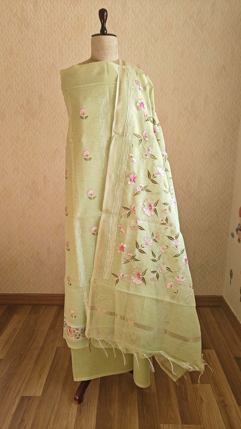 Parrot Green Linen Suit