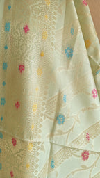 Mulmul Cotton Pista Booti Suit