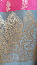 Banarasi Rani Grey Silk Suit