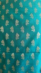 Royal Blue Green Silk Suit Set