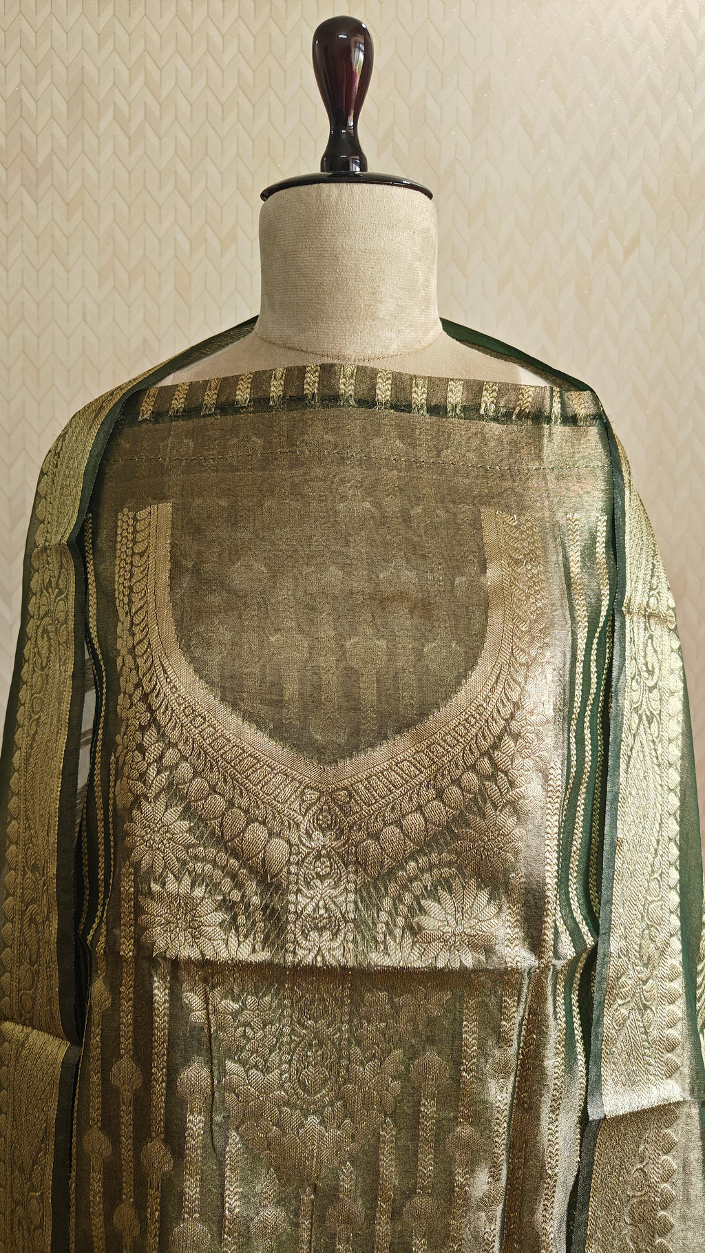 Mehndi Tissue Silk Suit