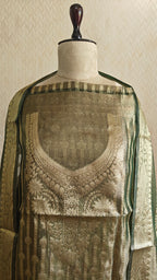 Mehndi Tissue Silk Suit