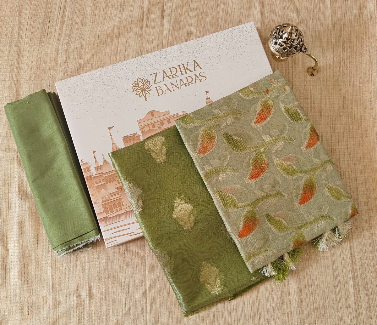 Parrot Green Tissue Silk Suit