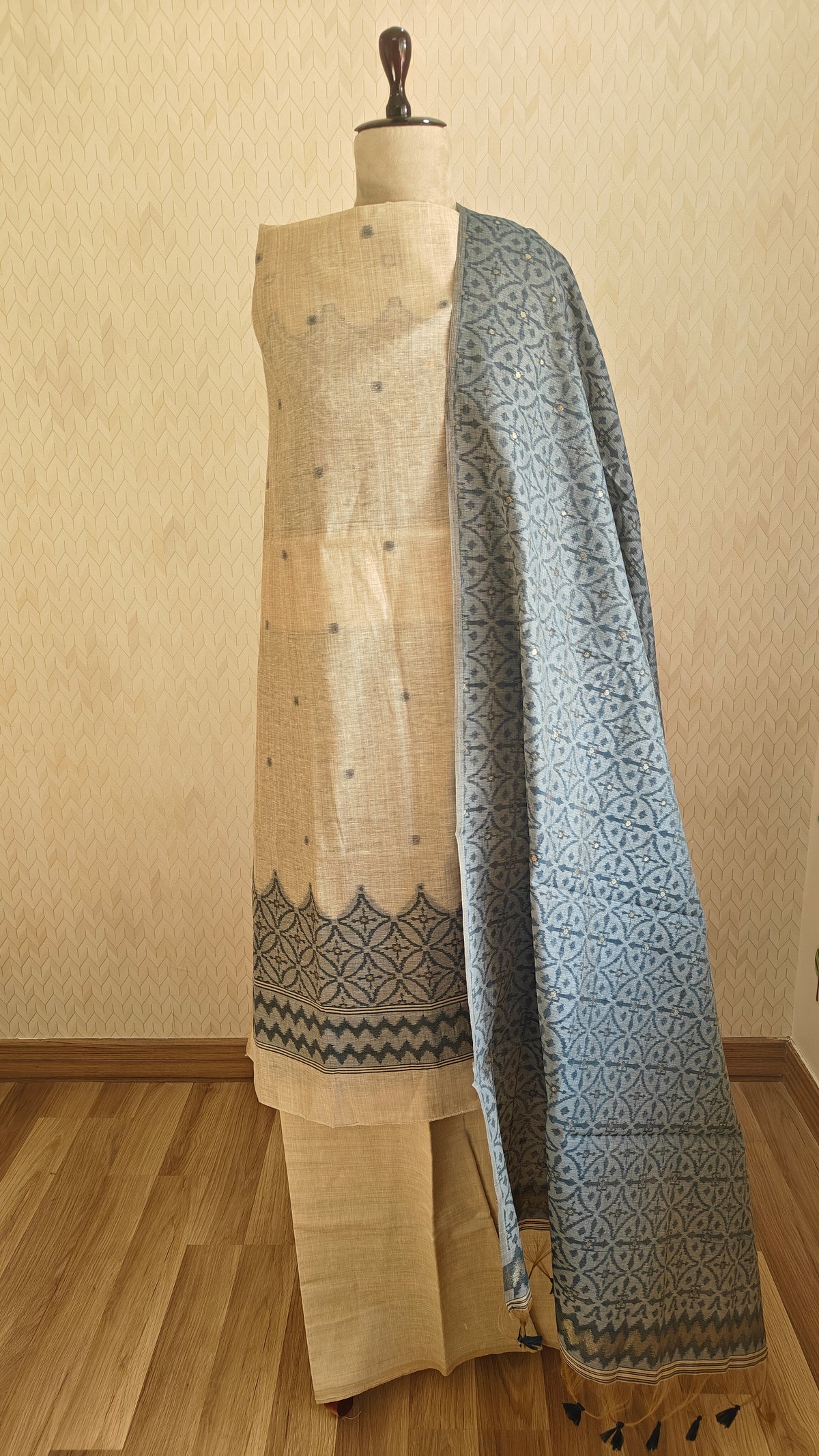 Khadi Tone Blue Linen Suit