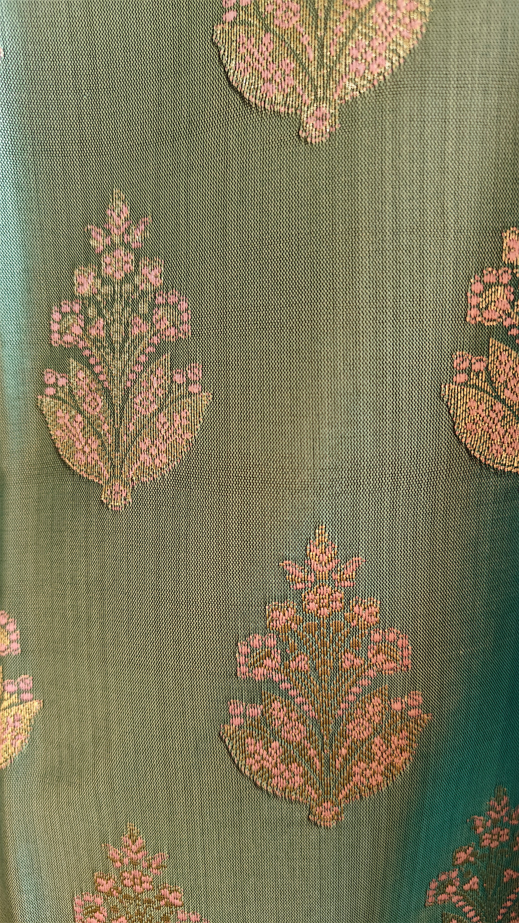 Banarasi Purple Sea Green Silk