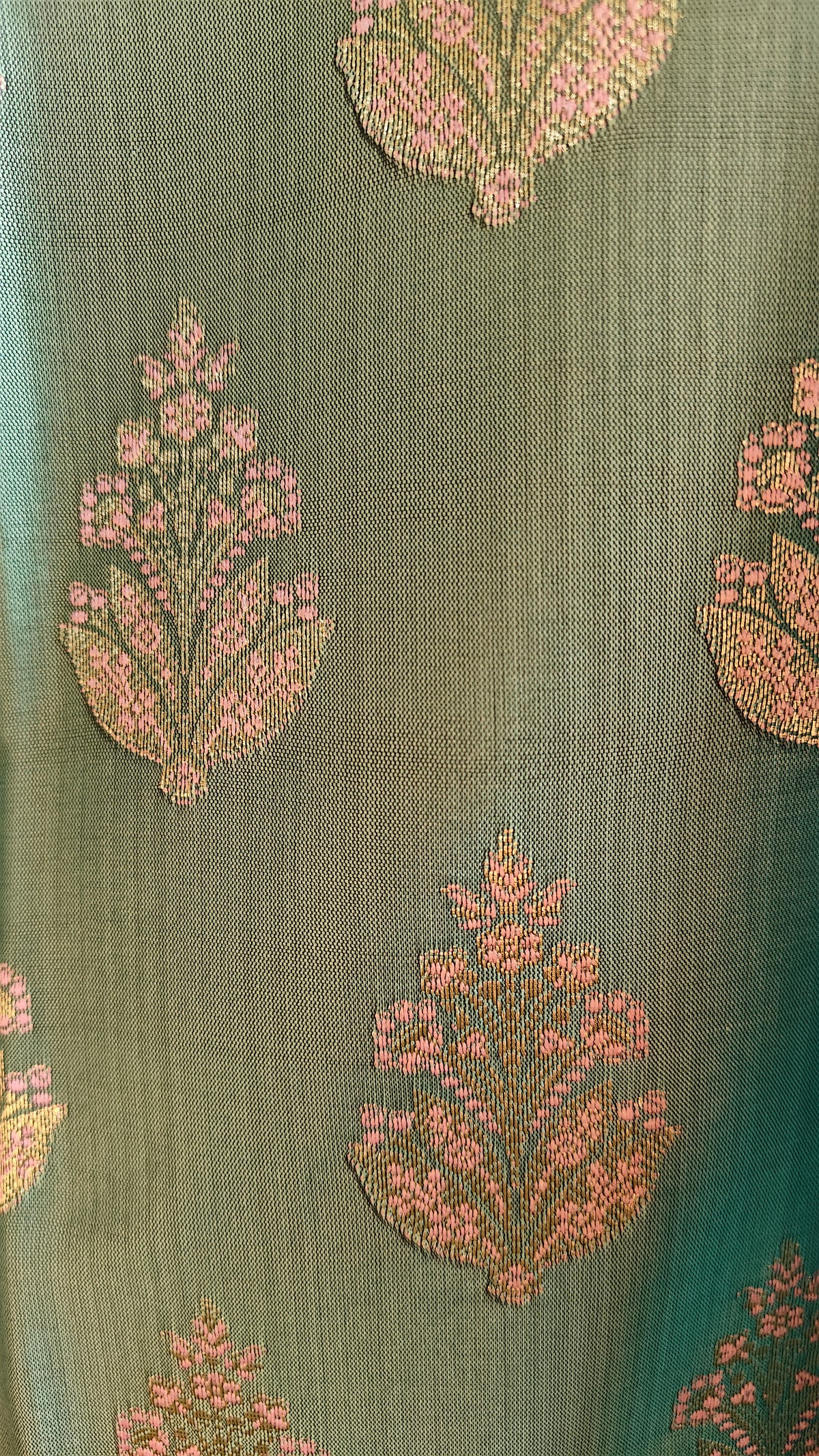 Banarasi Purple Sea Green Silk