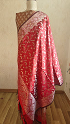 Banarasi Red Rust Silk Suit