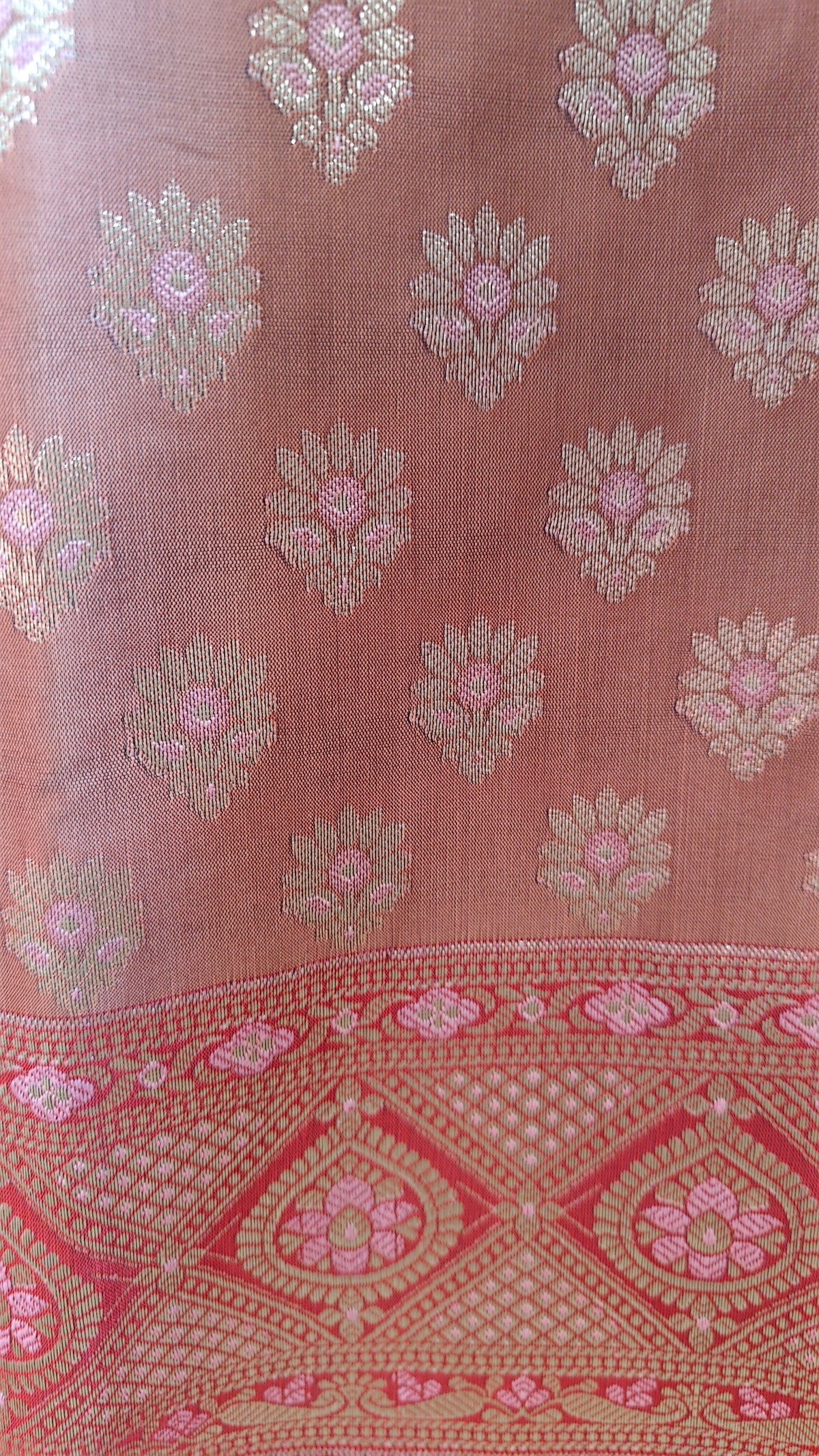Banarasi Red Rust Silk Suit