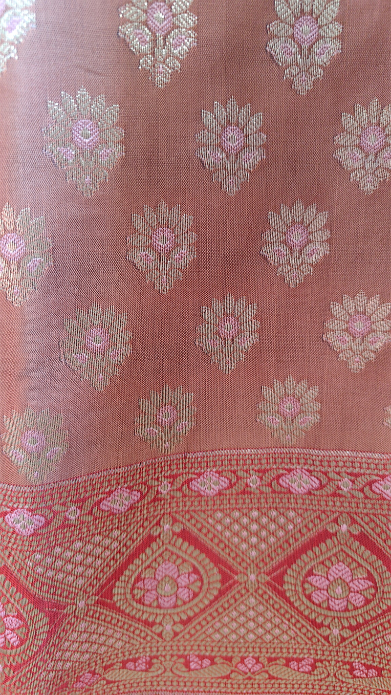 Banarasi Red Rust Silk Suit