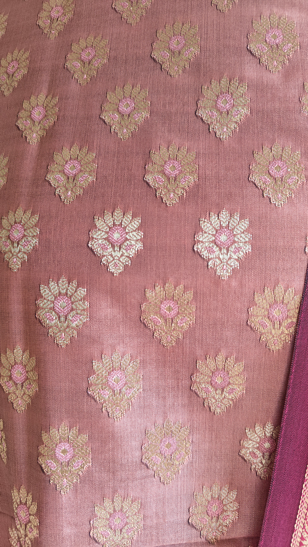 Banarasi Rust Pink Silk Suit