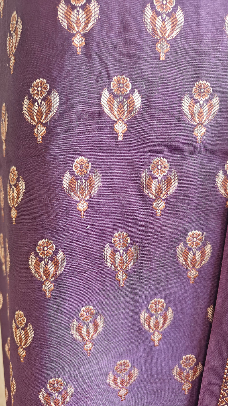 Purple Mulmul Cotton Suit