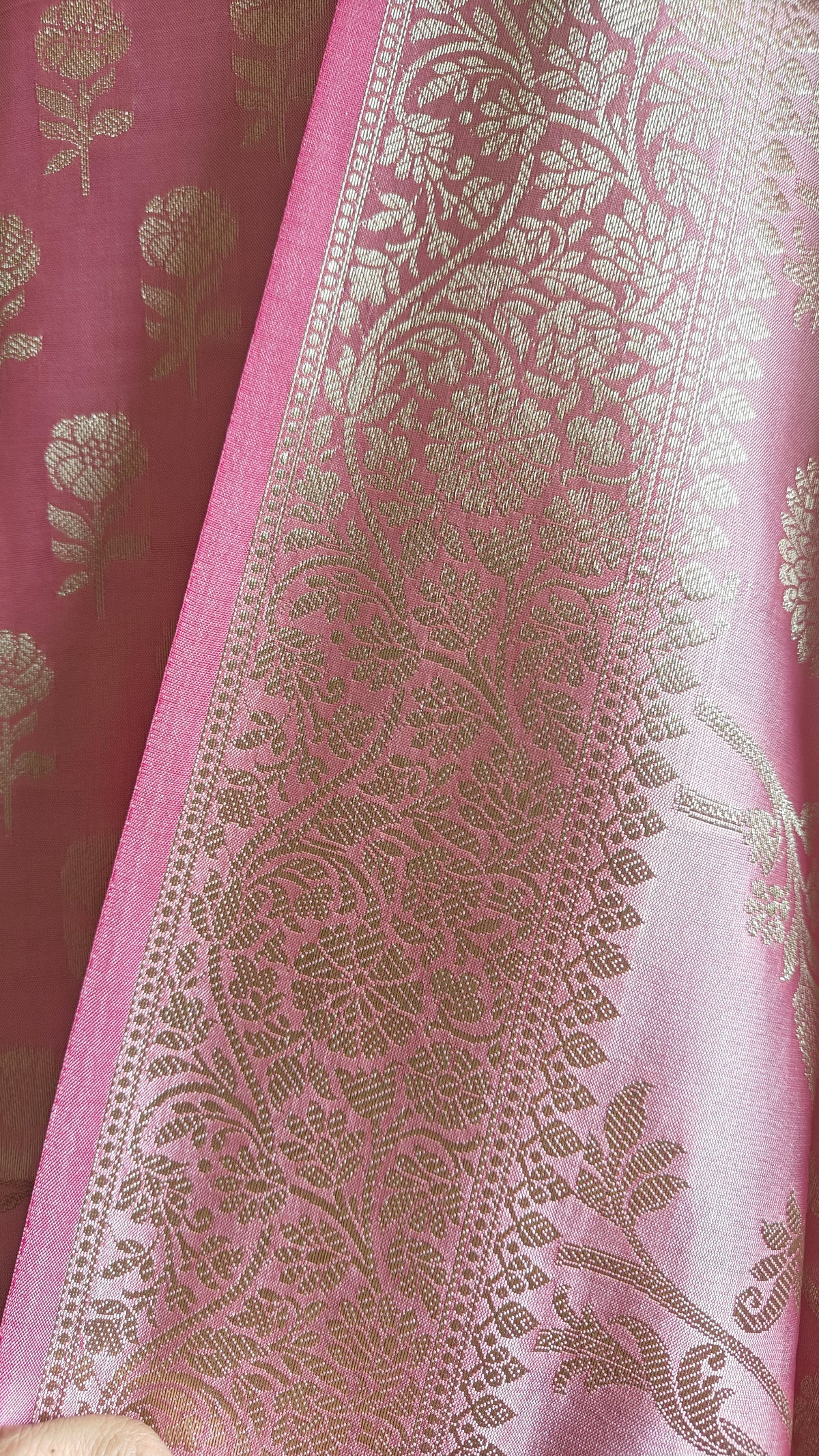 Banarasi Pink Silk Suit