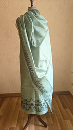 Dark Aqua Tussar Silk Suit