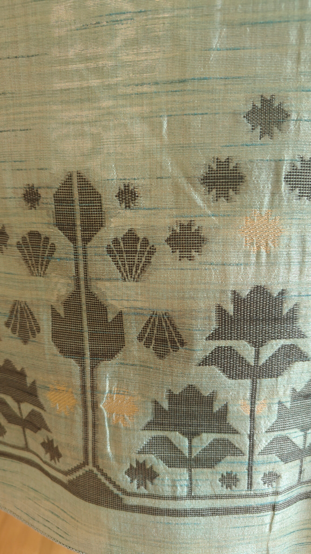 Dark Aqua Tussar Silk Suit