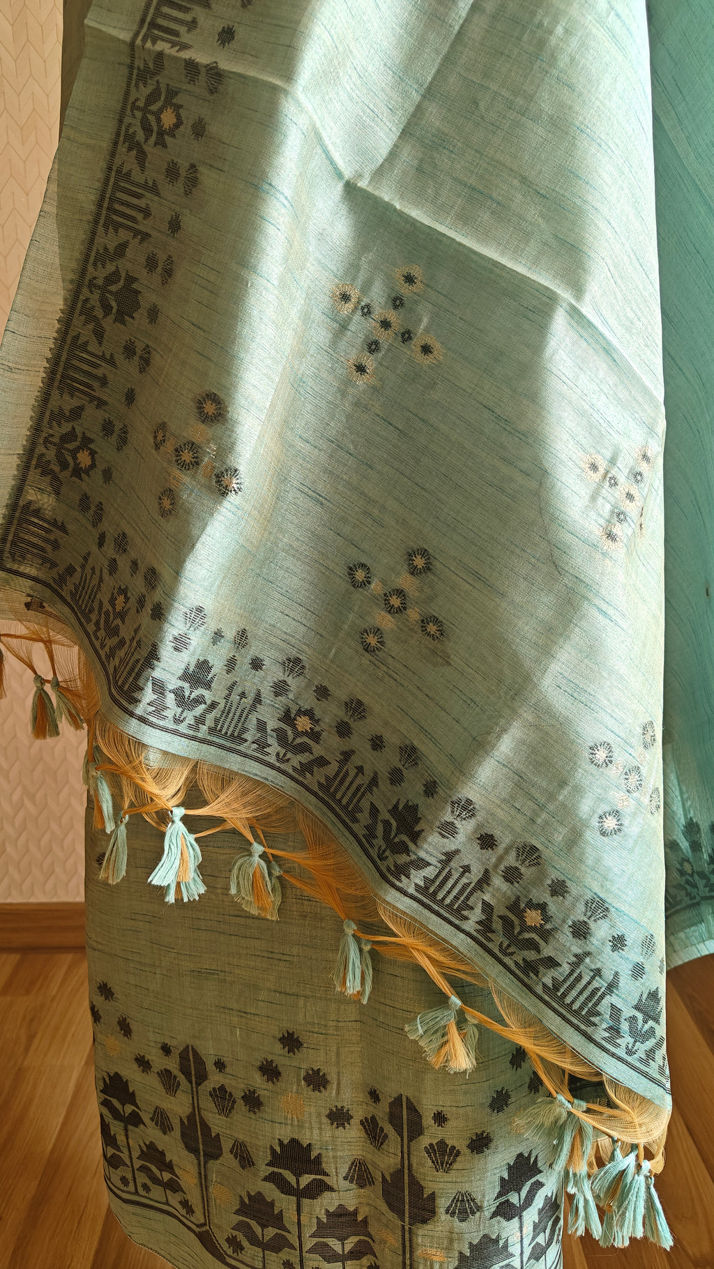 Dark Aqua Tussar Silk Suit
