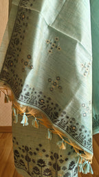 Dark Aqua Tussar Silk Suit