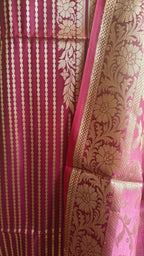 Wine Katan Suit with Golden Zari