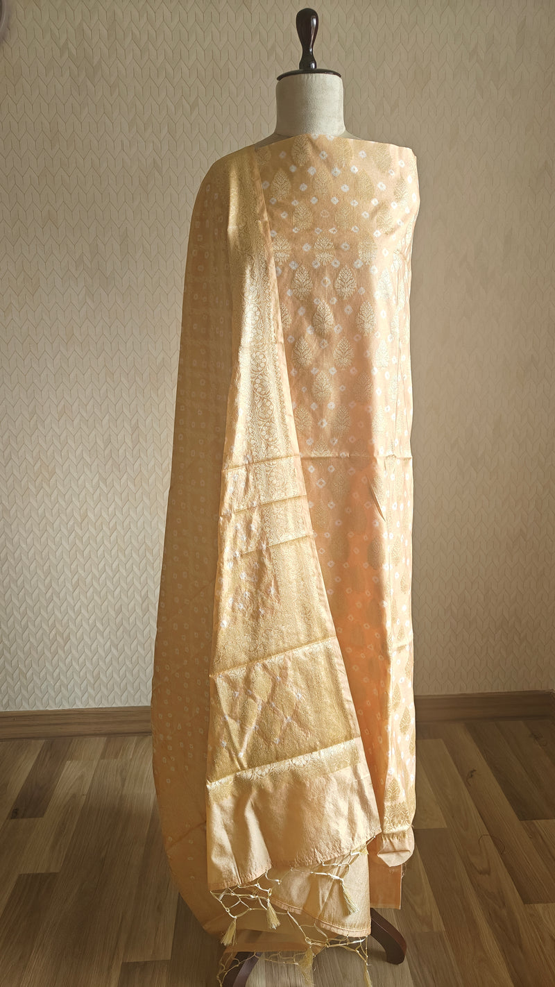 Yellow Silk Suit Bandhej Banarasi