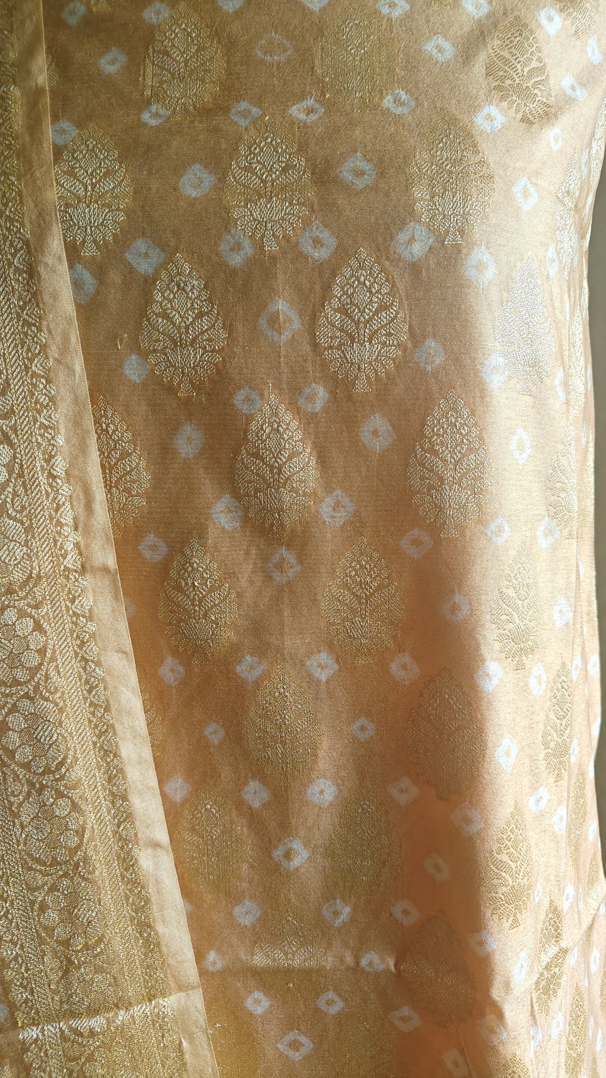 Yellow Silk Suit Bandhej Banarasi