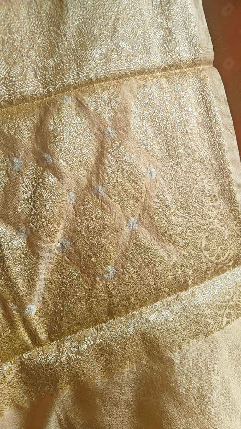 Yellow Silk Suit Bandhej Banarasi