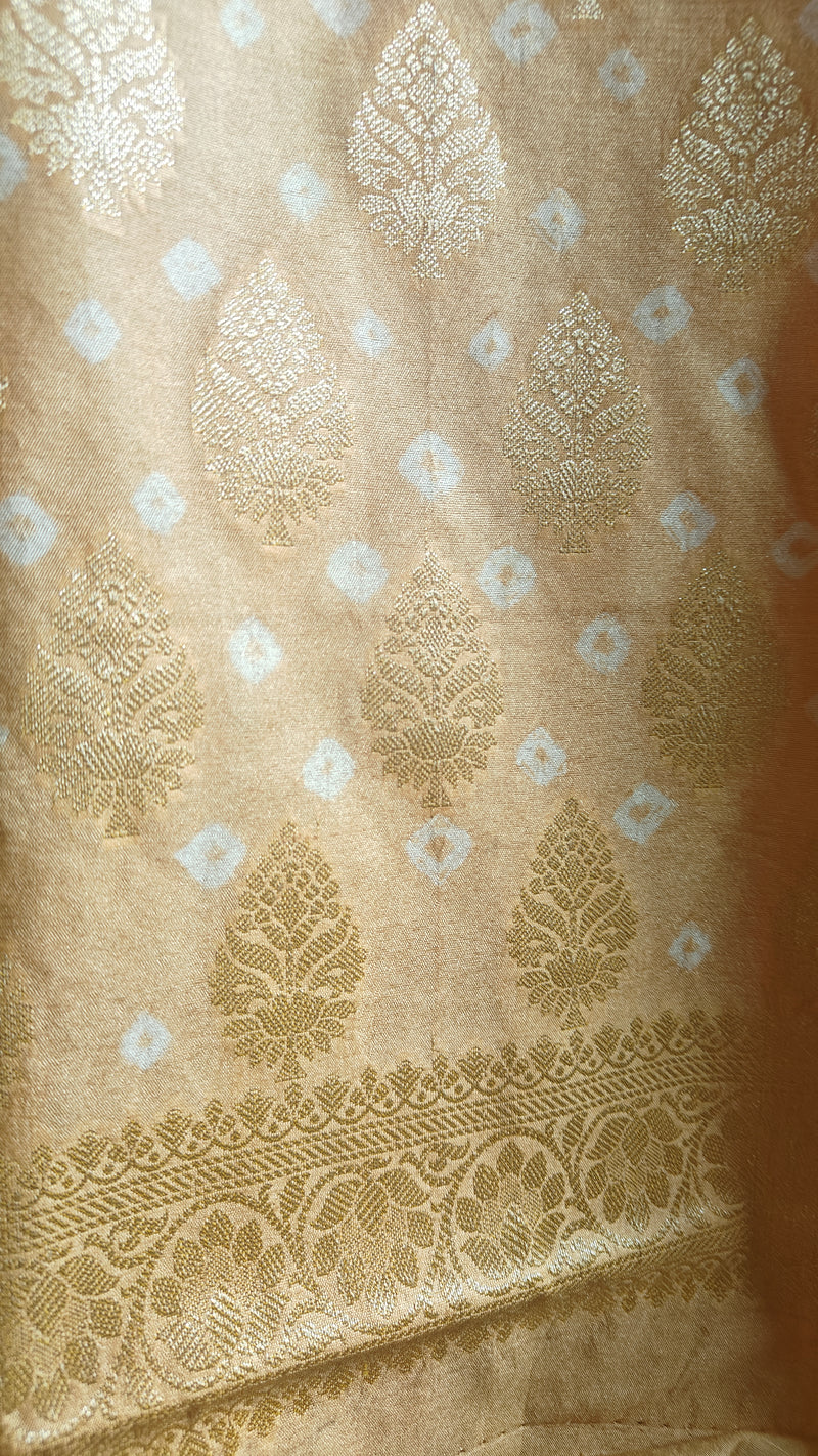 Yellow Silk Suit Bandhej Banarasi