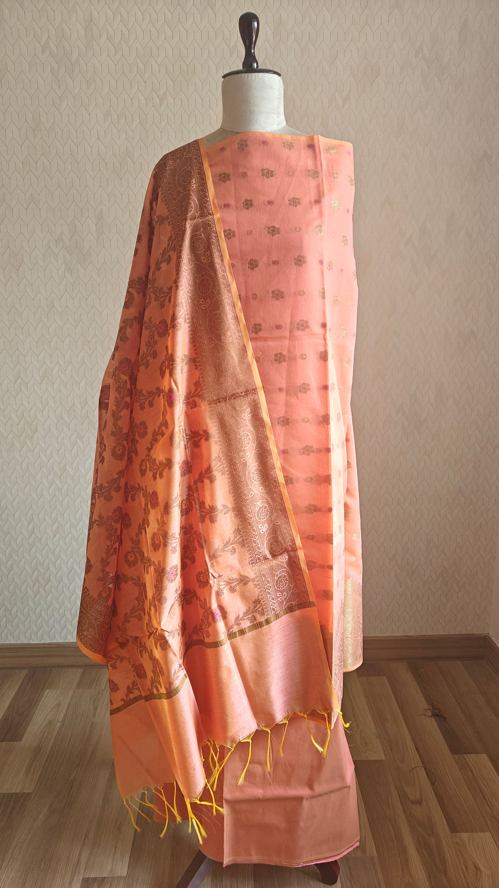 Rust Cotton Cotton Suit