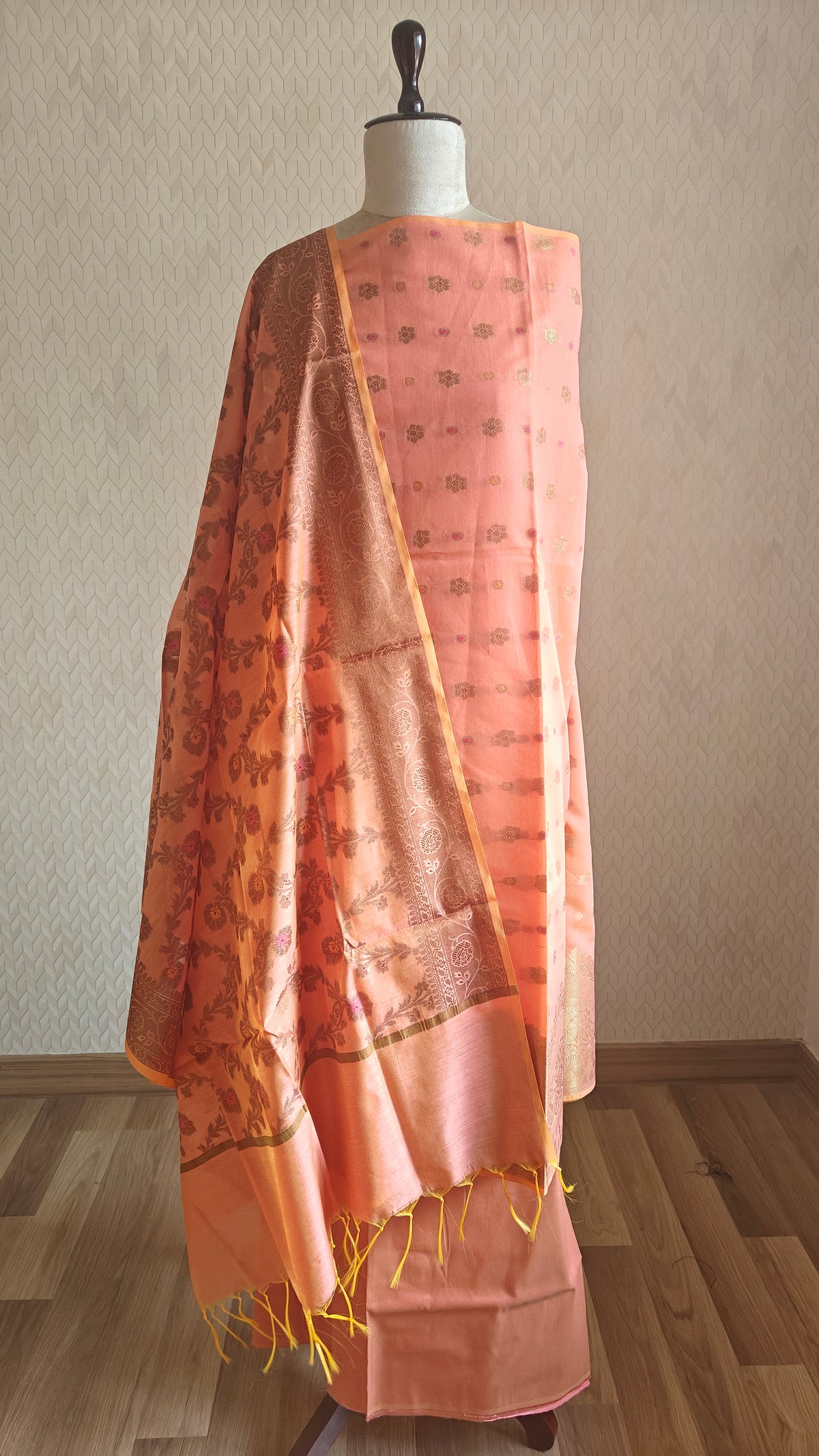 Rust Cotton Cotton Suit