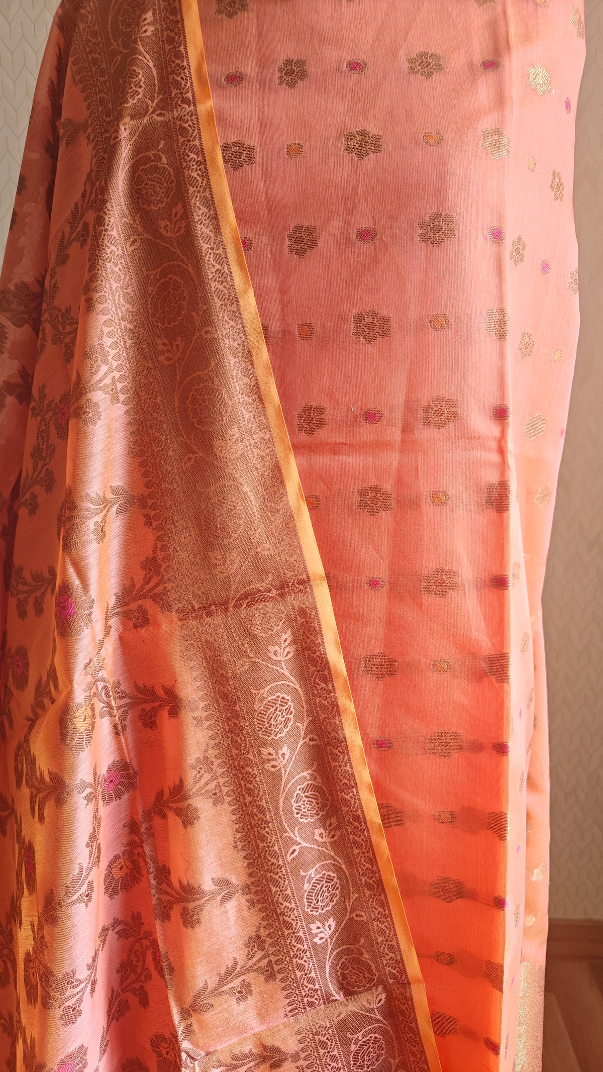 Rust Cotton Cotton Suit
