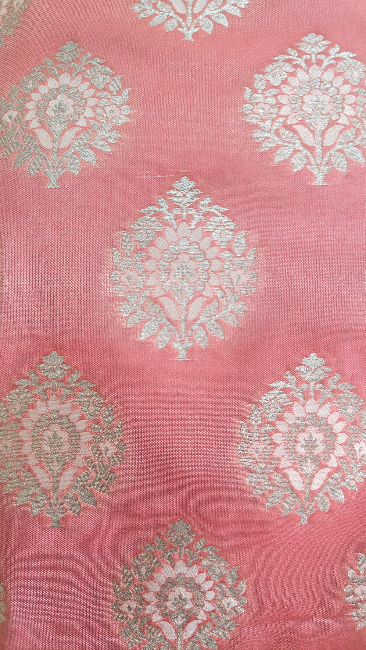 Coral Zari Silk Suit