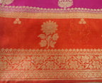 Orange Magenta Banarasi Soft Silk