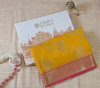 Yellow Organza Zari Booti Saree