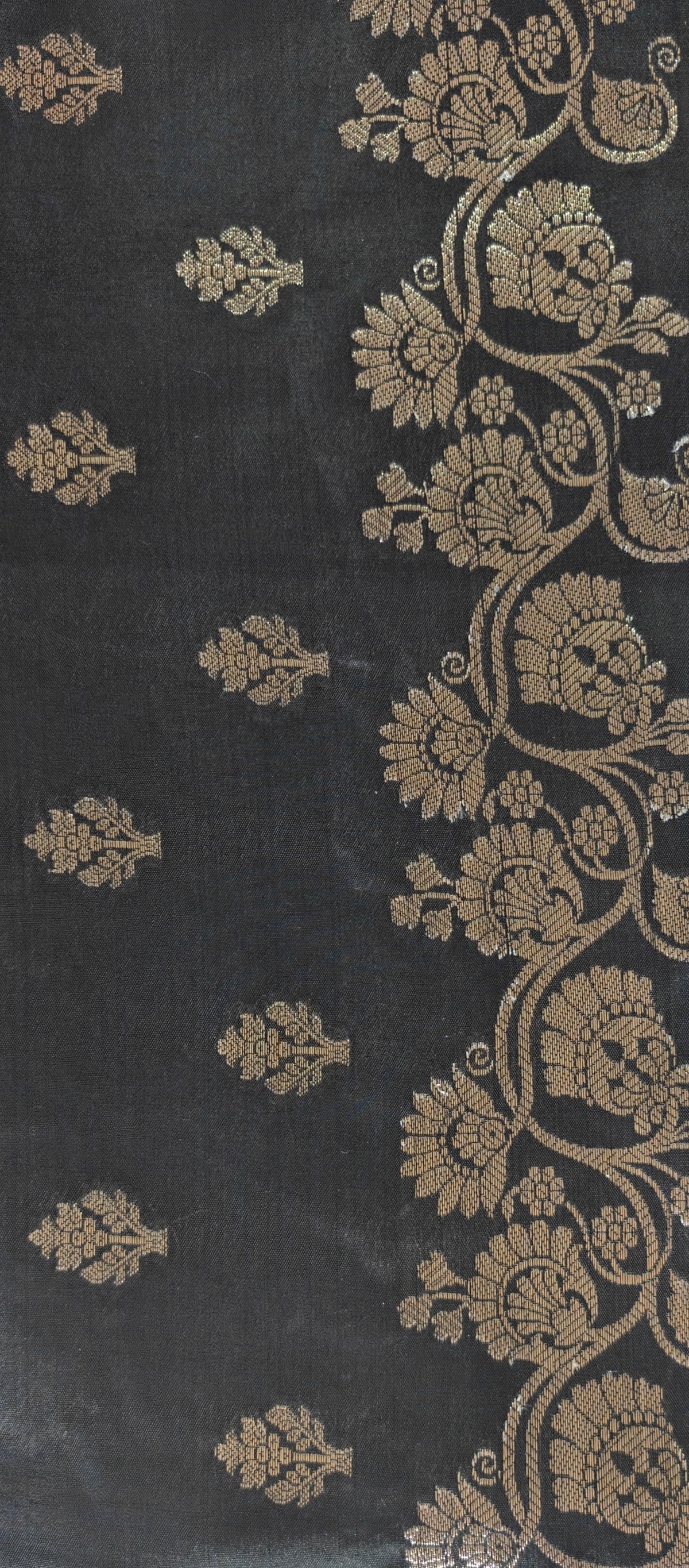 Charcoal Booti Banarasi Silk Saree