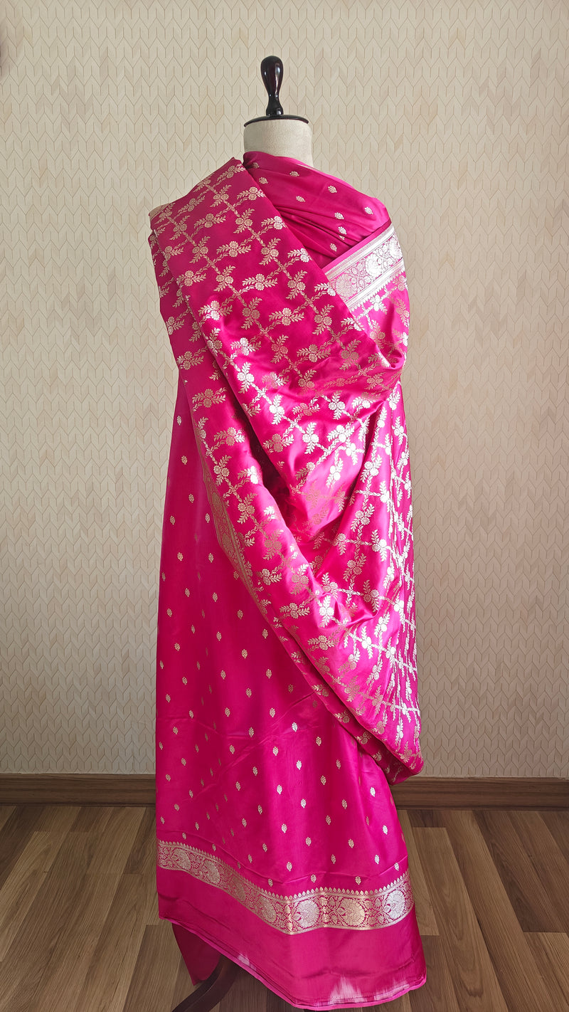 Magenta Katan Silk Suit