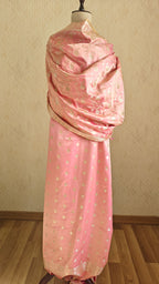 Pastel Pink Katan Suit with Booti