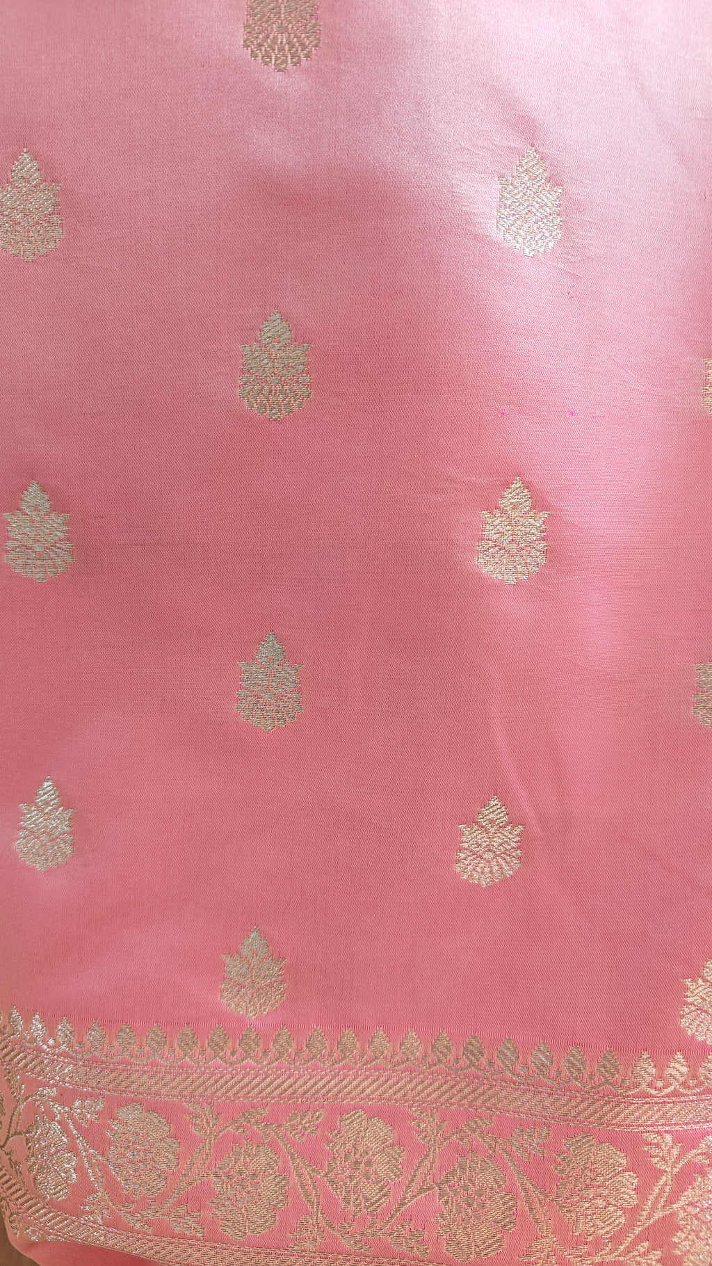 Pastel Pink Katan Suit with Booti
