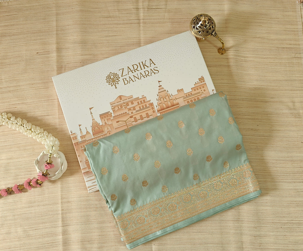 Pastel Green with small Booti Saree