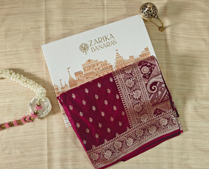 Magenta Pink Booti Silk Saree