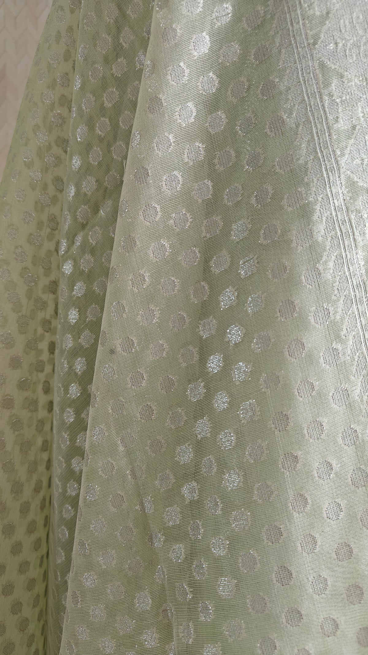 Pista Green Banarasi Linen Suit