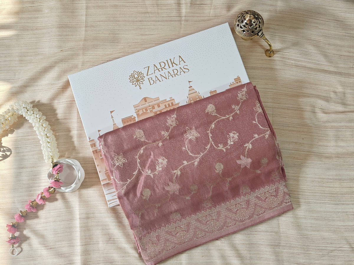 Onion Pink Butter Crepe Saree