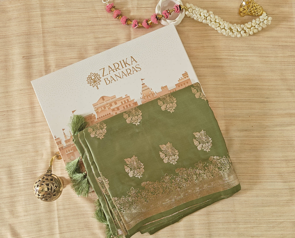 Pastel green Banarasi Silk