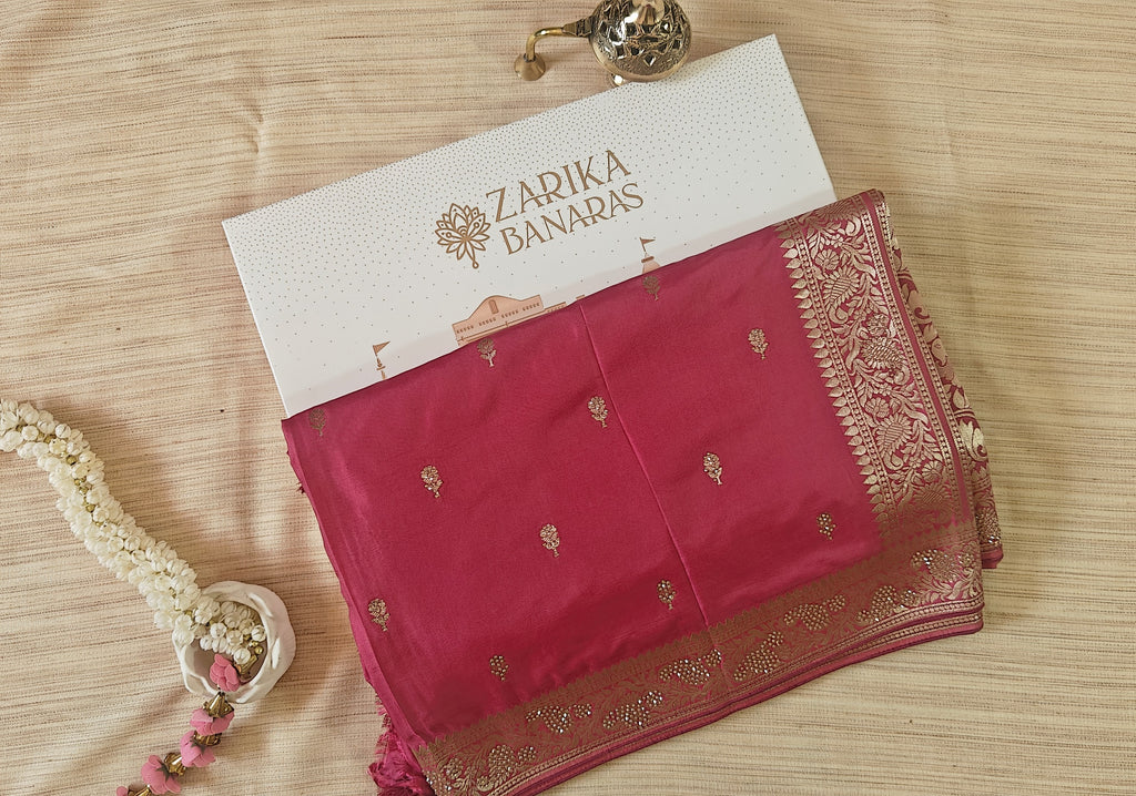 Rose Butter Crepe Designer Saree