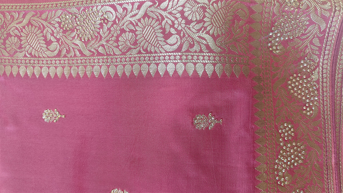 Rose Butter Crepe Designer Saree