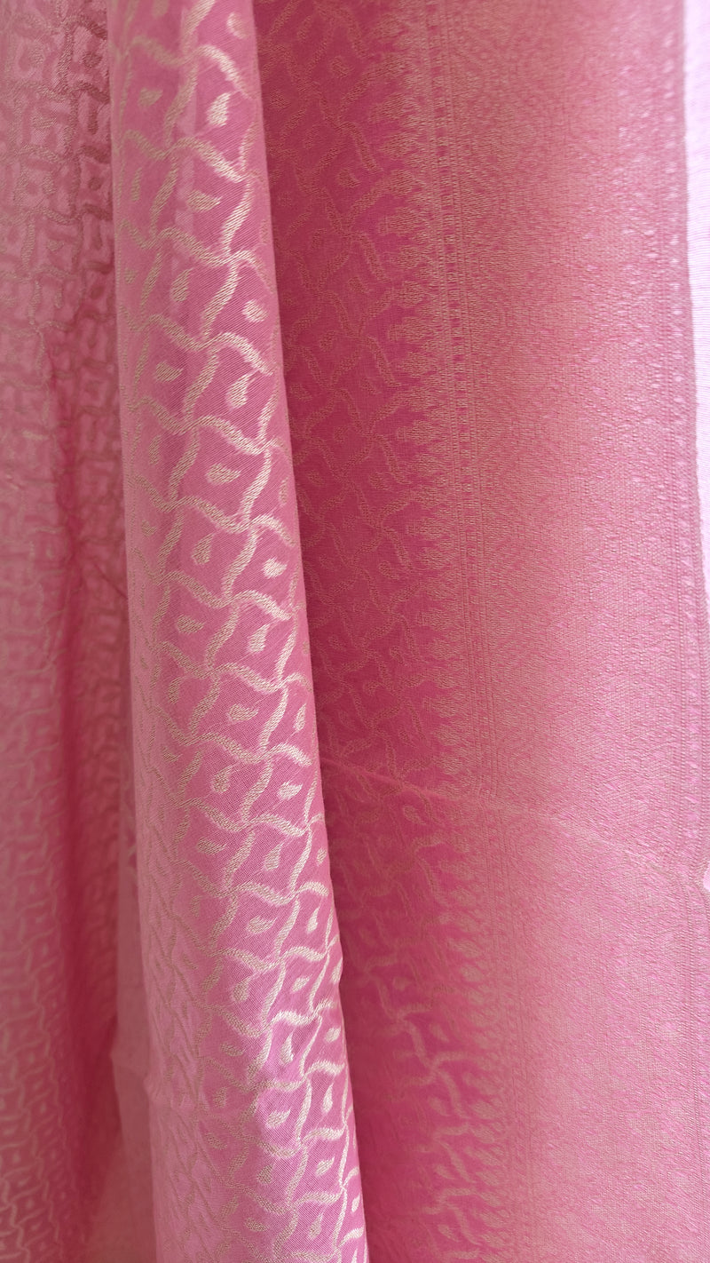 Light Pink Banarasi Linen Suit