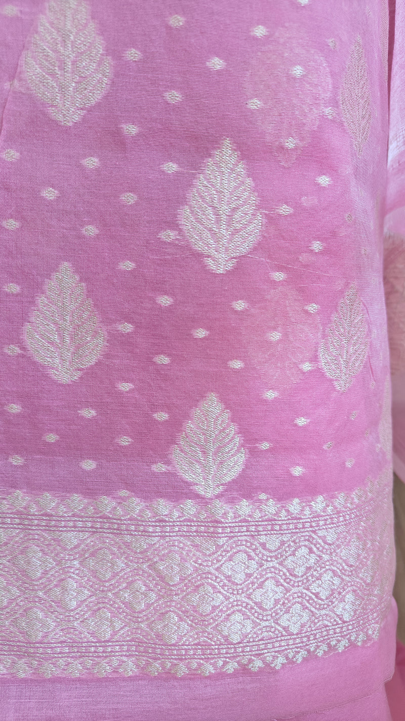 Light Pink Banarasi Linen Suit