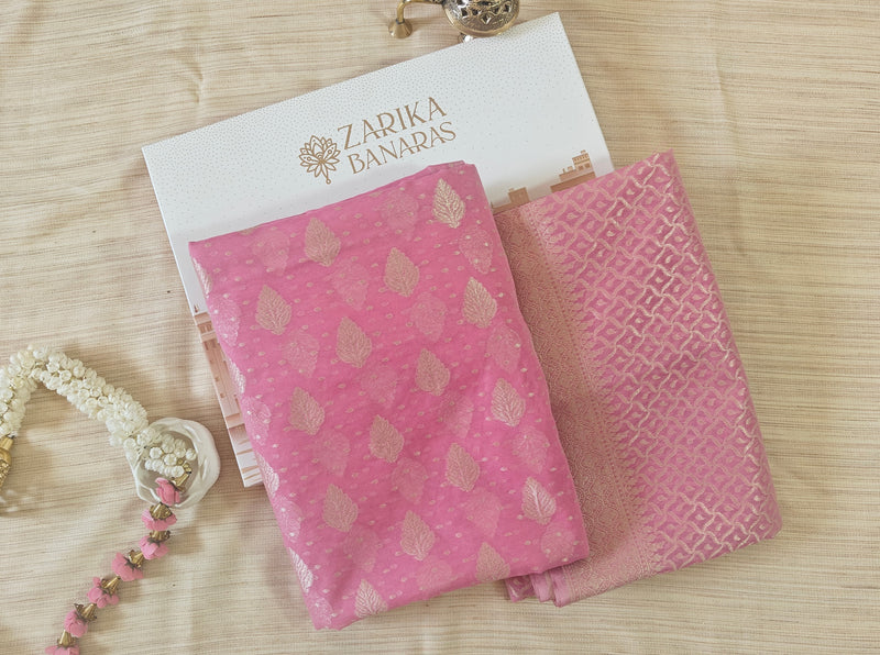 Light Pink Banarasi Linen Suit
